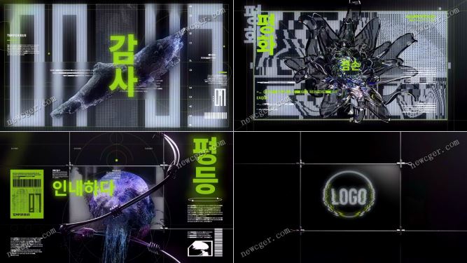 超现实抽象黑暗的故障毛刺开场特效AE模板-创富院