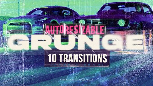 10种又酷又帅气的Grunge垃圾摇滚转场特效AE模板-创富院