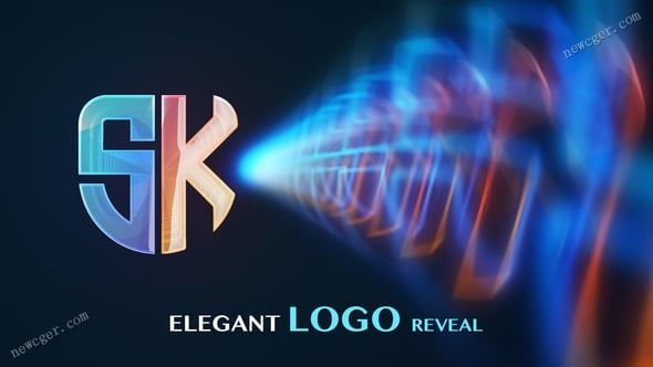 闪烁层叠光效轮廓揭示的logo标志开场AE模板-影创院