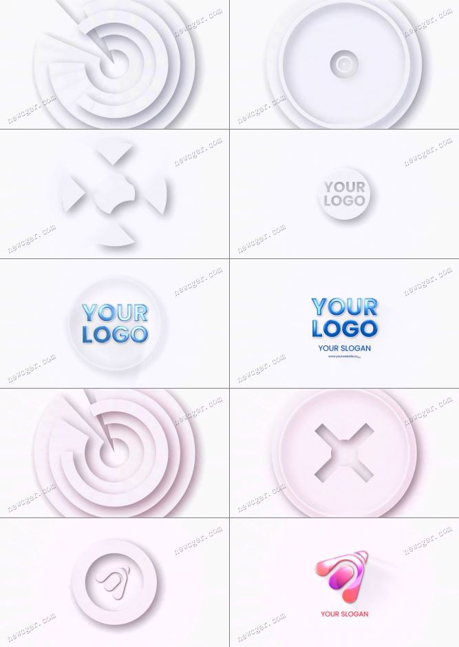 带阴影效果的图形动画和logo开场揭示AE模板-影创院