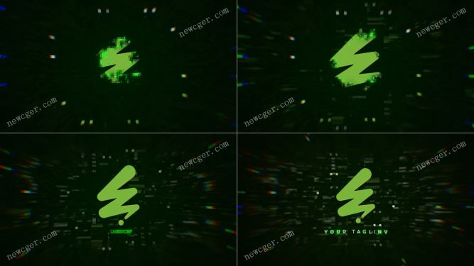 仅4秒快速的数字logo标志开场AE模板-影创院