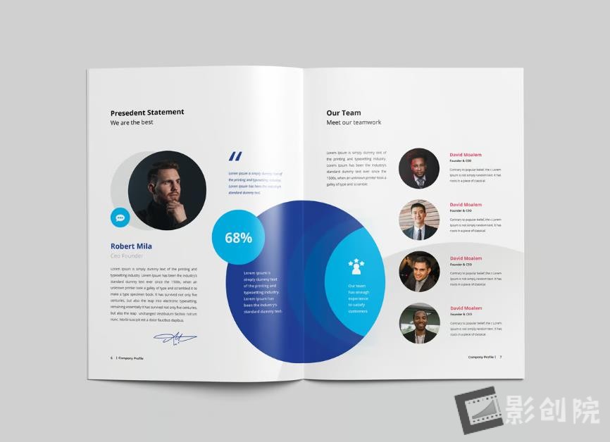 企业公司简介画册模板 InDesign 宣传册简洁专业