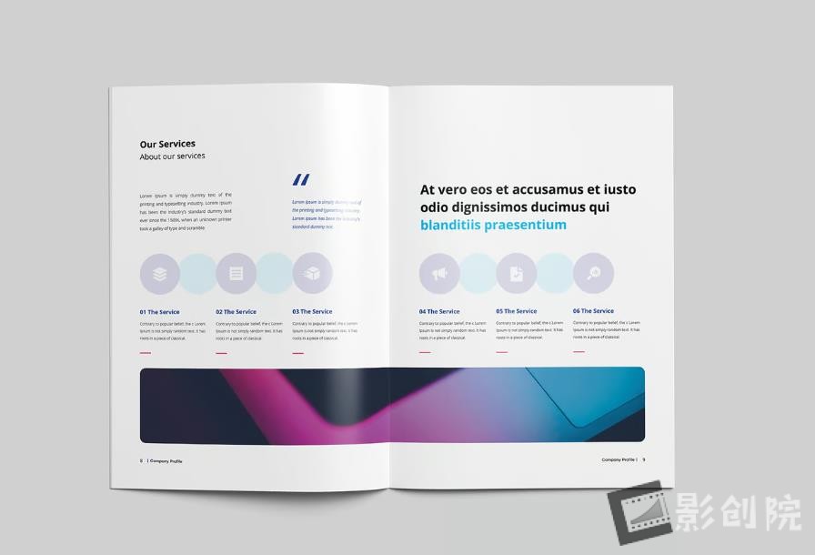 企业公司简介画册模板 InDesign 宣传册简洁专业