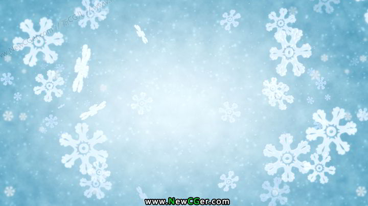 淡蓝色美丽雪花背景循环视频素材，Winter Care-创富院