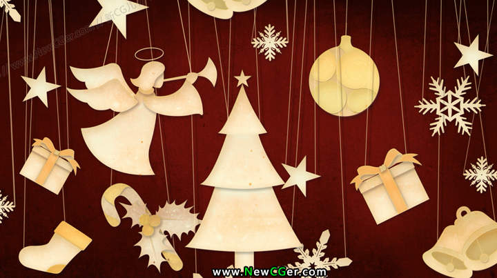 卡通圣诞主题背景高清循环素材 Christmas Pantomime-创富院