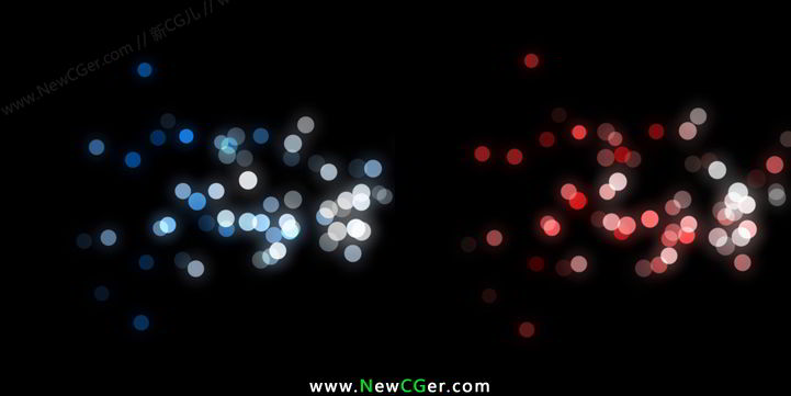 美丽的两色粒子光斑装饰素材Circle Particles-创富院