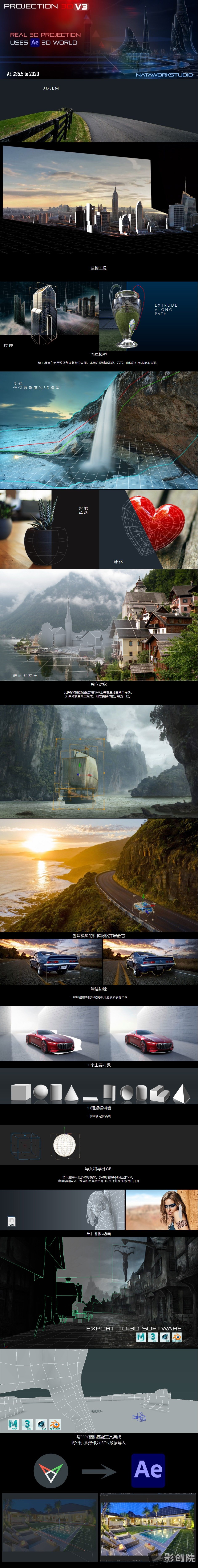 AE脚本-平面图片投射三维空间摄像机视差动画 Projection 3D v4.2.04+使用教程-LookAE.com AE脚本-平面图片投射三维空间摄像机视差动画 Projection 3D v4.2.04+使用教程