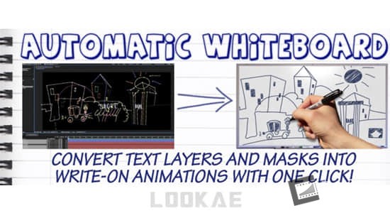 AE脚本-自动创建手写描绘动画 Automatic Whiteboard v1.2-影创院