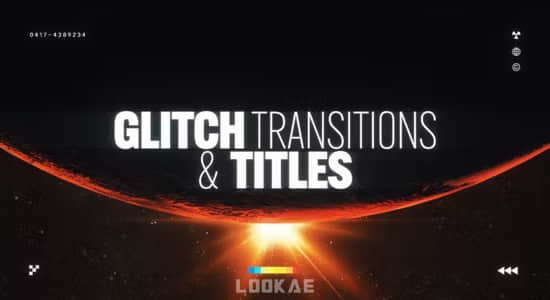 AE/PR脚本-200组故障干扰视觉效果及文字标题动画 Glitch Transitions & Titles-影创院