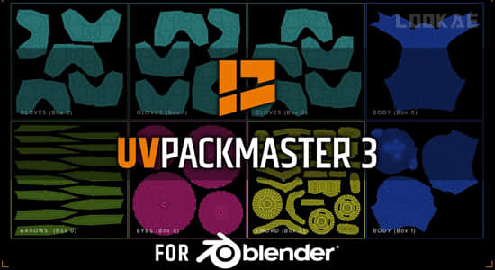Blender插件-高效且功能齐全的UV贴图打包工具 UVPackmaster PRO v3.3.3-影创院