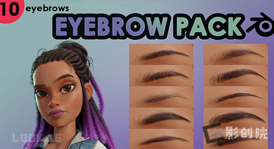 Blender插件-睫毛眉毛预设包 Eyebrow & Eyelash Pack-影创院