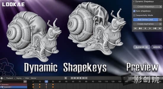 Blender插件-快速创建形态键动画 Dynamic Shapekeys V1.1.5+使用教程-影创院