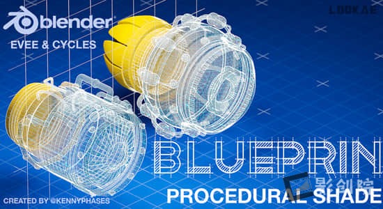 Blender插件-蓝图设计图渲染工具 Blueprint Shader KennyPhases V2-影创院