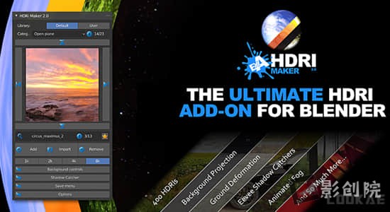 Blender插件-模拟制作HDRI环境场景效果 HDRi Maker V3.0.120+预设库-影创院