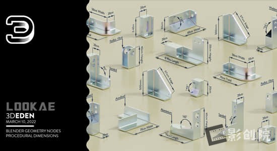 Blender插件-模型尺寸测量工具 Geometry Nodes Dimensions System V1.2-创富院