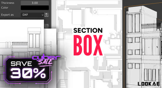 Blender插件-三维模型立体横截面框选可视化工具 Section Box v2.1.3-影创院
