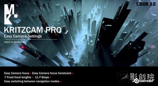 Blender插件-三维摄像机控制焦点移动工具 Kritz Cam Pro V1.3.1-影创院