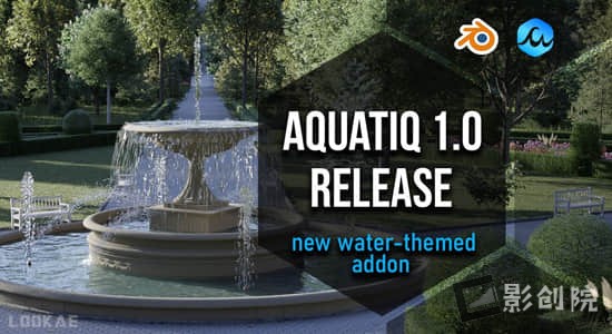 Blender插件-三维水流喷泉大海瀑布特效预设 Water Library Aquatiq 1.1.3-创富院
