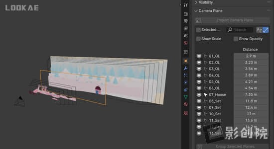Blender插件-图片导入分层摄像机动画 Camera Plane v1.5.0-影创院