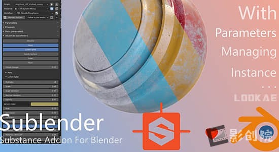 Blender插件-与Subtance软件桥接联动实时更新工具 Sublender: Substance For Blender v2.0.3-影创院