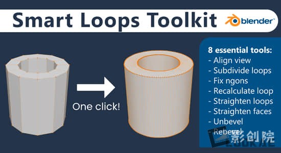 布线优化建模工具包Blender插件 Smart Loops Toolkit V1.1.0-影创院