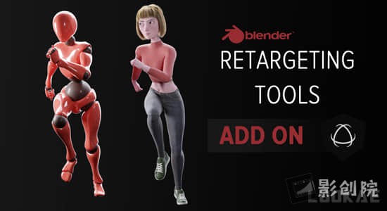 动作捕捉动画绑定Blender插件 Retargeting Tools V1.2-影创院