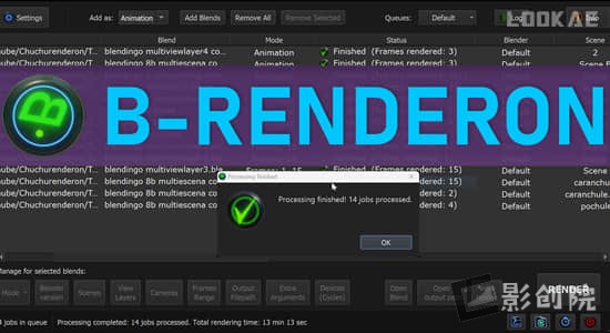 独立渲染管理器Blender插件 B-Renderon V3.1 Win-影创院