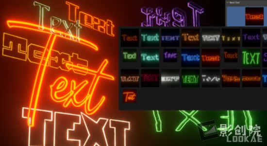 霓虹发光文字标题效果Blender插件 Neon Text Addon v1.0-影创院