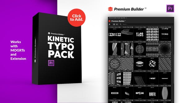 PR脚本-130个创意动态文字标题排版动画预设 Kinetic Typo Pack-影创院