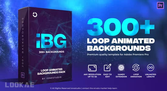 PR脚本-300个抽象彩色渐变图形背景循环动画预设 iBG Loop Backgrounds-影创院