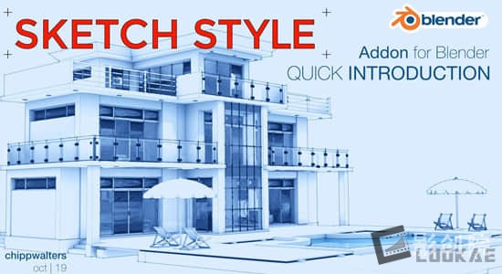 素描线框草图风格效果渲染Blender插件 Sketch Style v2.0.2-影创院