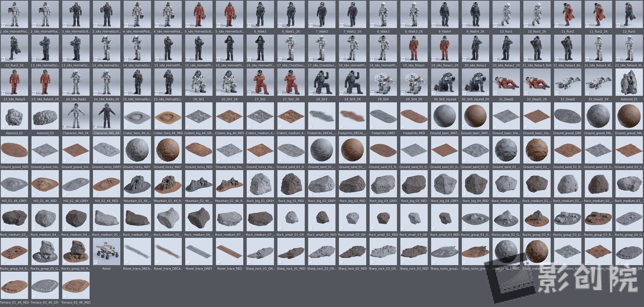 太空宇航员人物角色地形环境3D模型资产Blender预设 BigMediumSmall – Astronova-LookAE.com 太空宇航员人物角色地形环境3D模型资产Blender预设 BigMediumSmall – Astronova