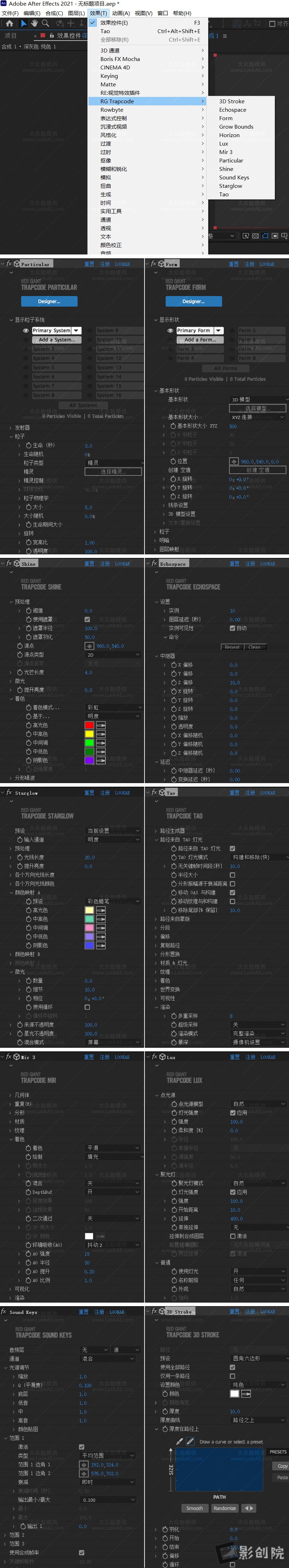 Win中文汉化-红巨人粒子特效套装AE/PR插件 v2024.0.2 Particular/Form/Shine/Mir
