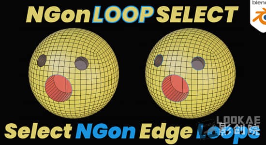 线条边缘选择Blender插件 Ngon Loop Select V3.1.0-影创院