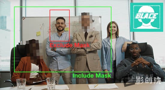 中文汉化AE/PR插件-人工AI智能人脸自动识别马赛克模糊跟踪合成特效Blace v1.4.1 Win-影创院