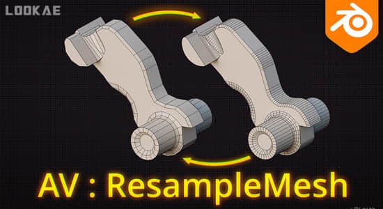 Blender插件-三维模型网格智能平滑过渡 Resample Mesh v1.0.4-创富院