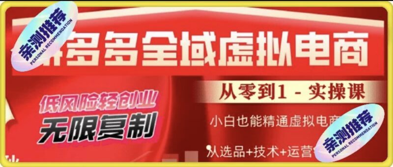 耿先森《2025拼多多虚拟电商从0-1实操课》-创富院