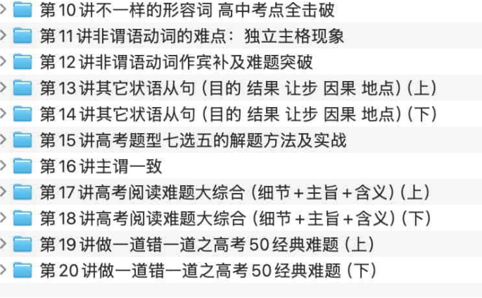 60课时学完高中英语课程概览-创富院