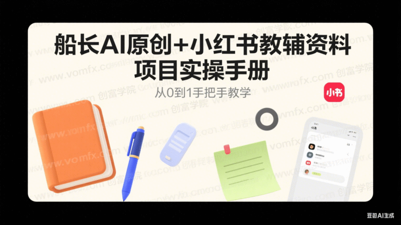 船长AI原创+小红书教辅资料项目实操手册-创富院