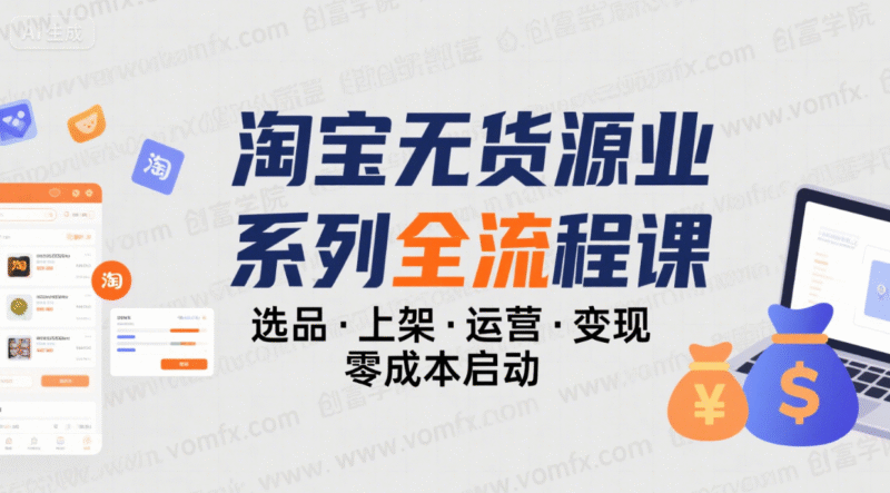 淘宝无货源创业系列全流程课-创富院