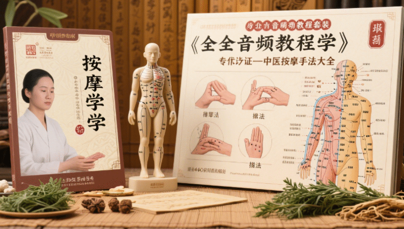 按摩学最全音频教程套装｜自学考证+中医推拿手法大全-创富院
