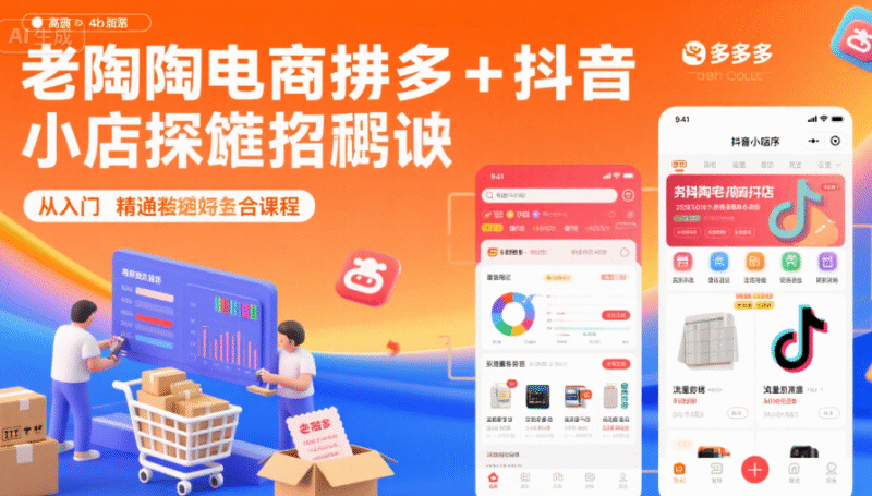 老陶电商拼多多+抖音小店运营秘籍：从入门到精通的全套课程-创富院