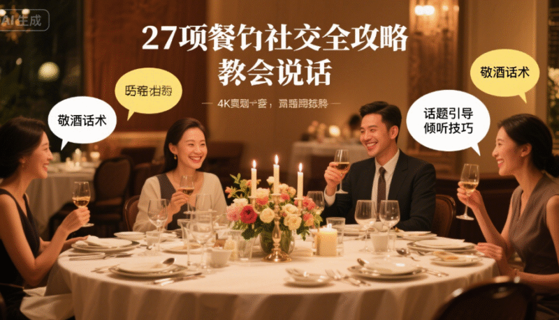 27项餐桌社交全攻略教你会说话-创富院