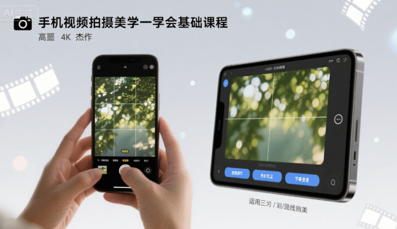 手机视频拍摄美学零基础课程-创富院