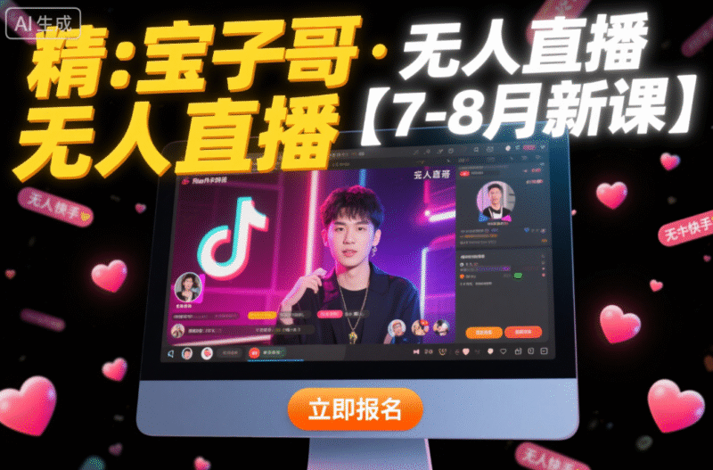 【精】宝子哥·抖音快手无人直播【7-8月新课】无人直播天花板-创富院