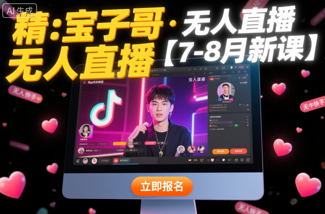 【精】宝子哥·抖音快手无人直播【7-8月新课】无人直播天花板-创富院