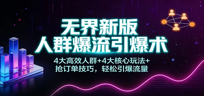 【精】无界新版人群爆流引爆术：4大高效人群+4大核心玩法+抢订单技巧，轻松引爆流量-创富院