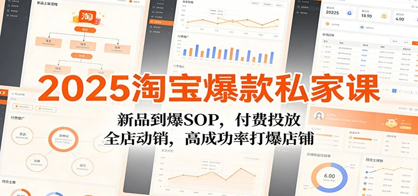 【精】2025淘宝爆款私家课：新品到爆SOP，付费投放，全店动销，高成功率打爆店铺-创富院