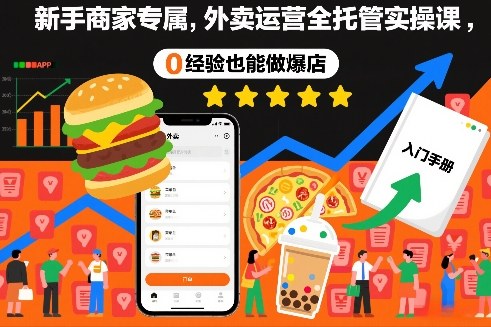 新手商家专属，外卖运营全托管实操课，0经验也能做爆店-创富院