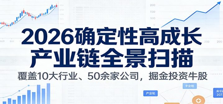 付费文章：2026确定性高成长产业链全景扫描：覆盖10大行业、50余家公司，掘金投资牛股-创富院